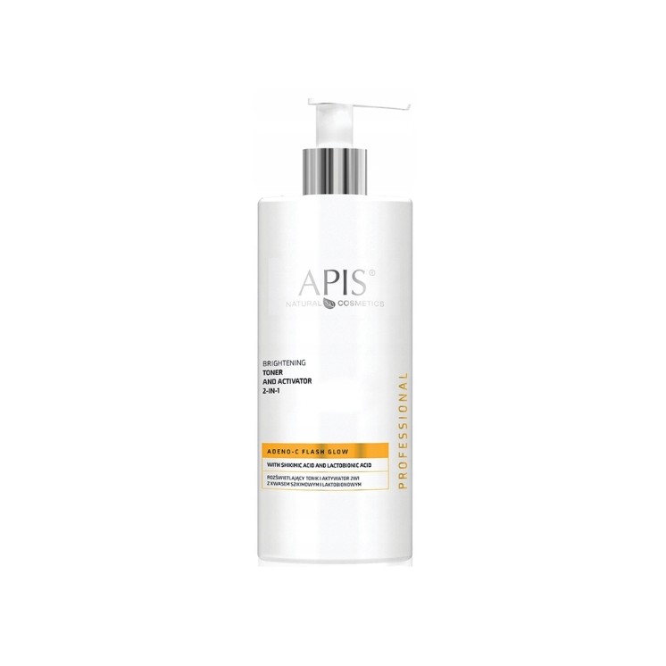 Lotion tonique illuminatrice et activateur Apis Adeno-C Flash Glow 2 en 1 500 ml
