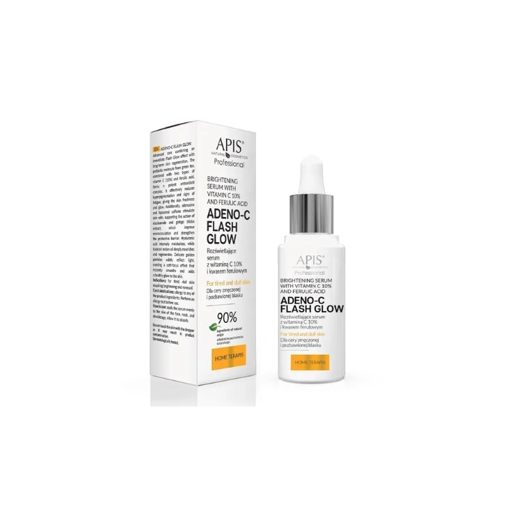 Sérum illuminateur visage Apis Adeno-C Flash Glow à la vitamine C et à l'acide férulique 30 ml