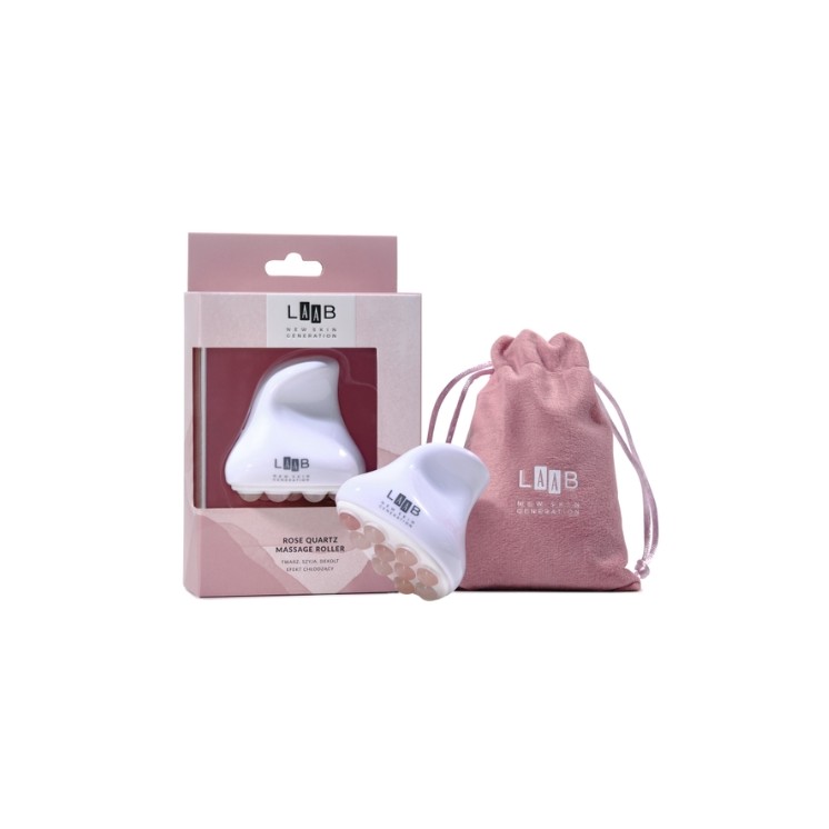 Rouleau facial en pierre de quartz rose AA LAAB avec effet rafraîchissant (1 pièce)