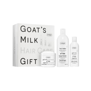 Coffret cadeau Ziaja au lait de chèvre pour les cheveux : Shampoing 400 ml + Après-shampoing 200 ml + Masque 200 ml
