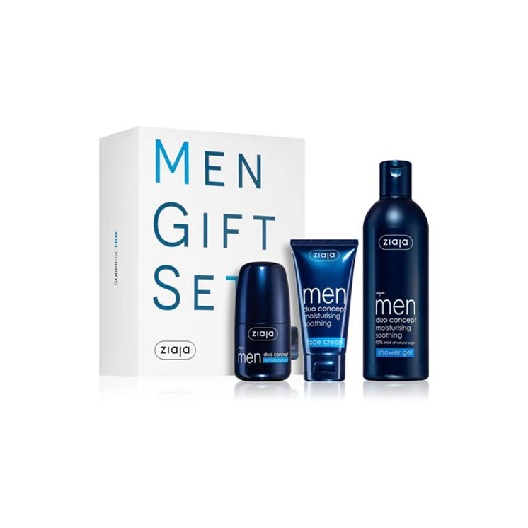 Ziaja Cadeauset Men : Antiperspirant 60 ml + Gezichtscrème 50 ml + Douchegel 300 ml