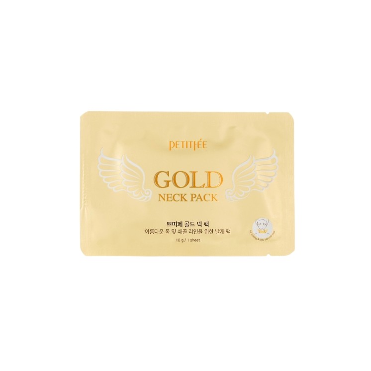 Masque en tissu hydro raffermissant pour le cou Petitfee Gold Neck Pack 10 g