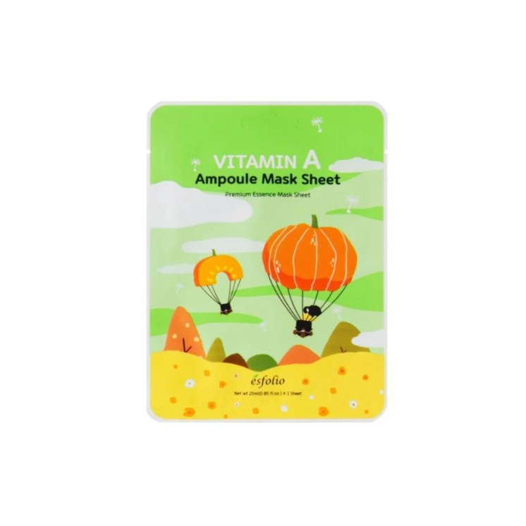 Заспокійлива маска для обличчя Esfolio Vitaimin A Ampoule Sheet Mask з вітаміном А 25 мл