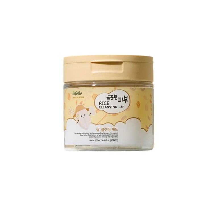 Esfolio Rice Make-up Remover Pads met rijstextract, 60 stuks