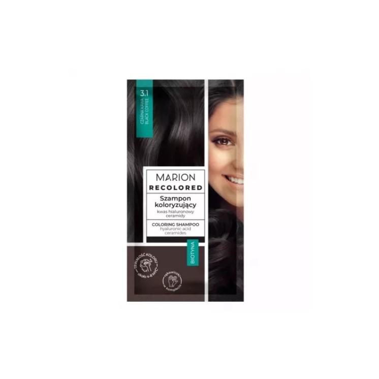 Marion Color Shampoo mit Biotin, 4-8 Haarwäschen /3.1/ Schwarzer Kaffee, 40 ml
