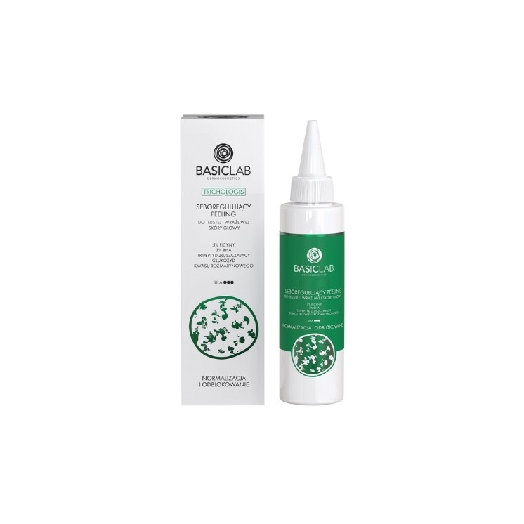 Peeling séborégulateur BasicLab Trichologis pour cuir chevelu gras et sensible 5 % de ficine, 3% BHA 150 ml