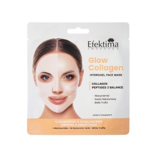 Masque en tissu Efektima Glow Collagen avec collagène et peptides raffermissants (1 pièce)