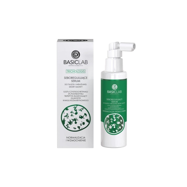 Sérum séborégulateur BasicLab Trichologis pour cuir chevelu gras et sensible 0,02 2% de rétinal pur 100 ml