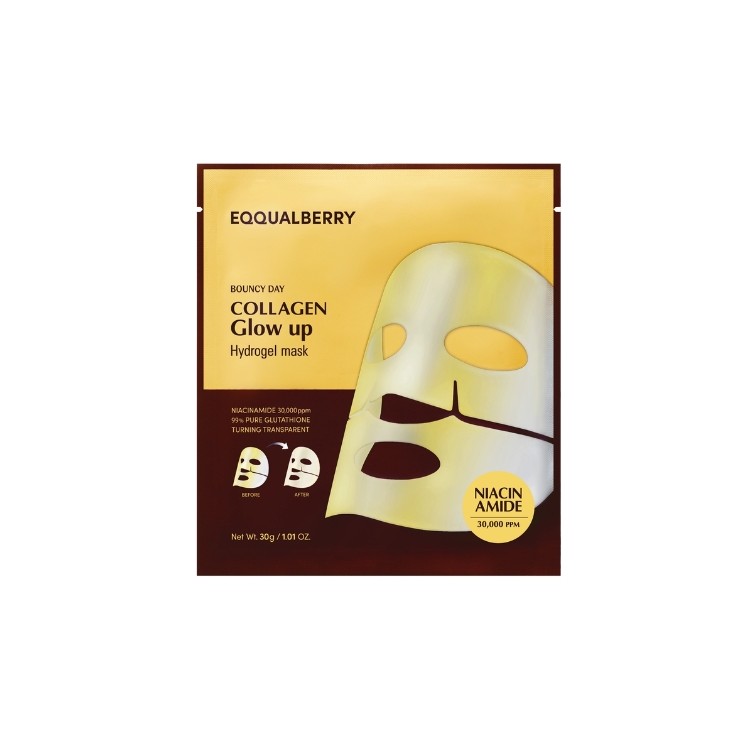 Освітлююча колагенова маска для обличчя Eqqualberry Collagen Glow Up Hydrogel Mask 30 г