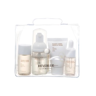Heveblue Salmon Caring Centella Spezial-Reiseset, Zestaw Miniatur 30 ml + 25 ml + 13 ml + 0 ml