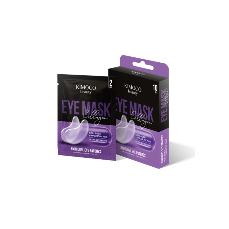 Patchs contour des yeux Kimoco Beauty Collagen et à l'acide hyaluronique, 10 pièces.