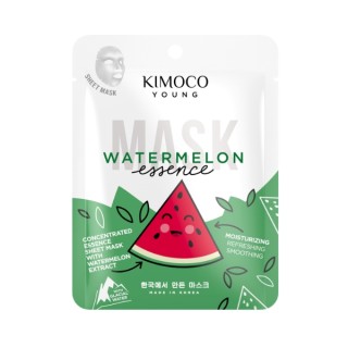 Masque en tissu hydratant pour le visage Kimoco Young Essence Watermelon , 25 ml