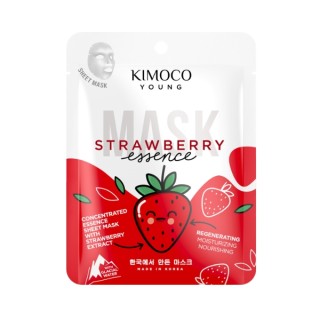 Зволожувальна тканинна маска для обличчя Kimoco Young Strawberry Essence з екстрактом полуниці 25 мл