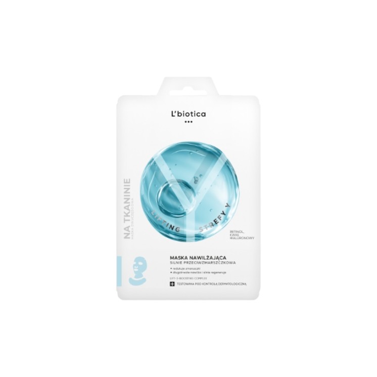 L'Biotica Lifting Y Zones hydraterend sheetmasker met sterke anti-rimpeleigenschappen (1 stuk)