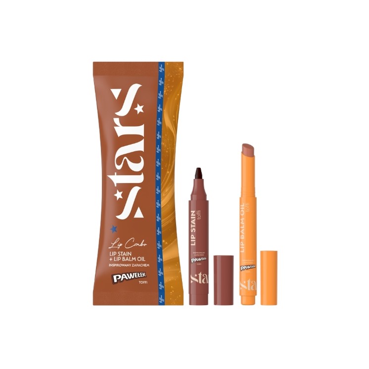 Набір для губ Stars from the Stars x E.Wedel : олівець для губ 2 г + олія для губ 2,3 мл /02/ Pawełek toffee