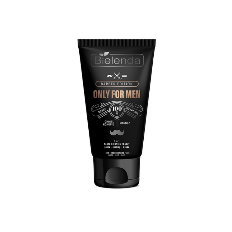 Bielenda ONLY FOR MEN Pâte nettoyante visage 3 en 1 - Peeling - Masque 150 g