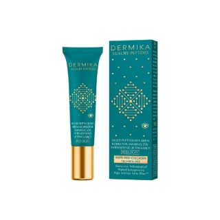Dermika Luxury Peptides Multi-Peptide Augencreme, intensiv glättend gegen Falten, 15 ml