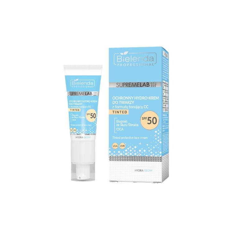 Bielenda Professional SUPREMELAB Hydra Glow Protective Hydro -gezichtscrème met CC-formule SPF50 40 ml