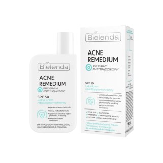 Bielenda Acne Remedium Leichte Feuchtigkeitsspendende und Schützende Gesichtscreme SPF50 50 40 ml
