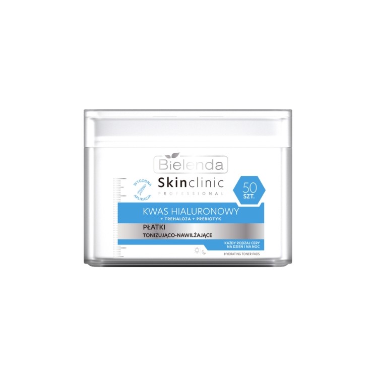 Bielenda Skin Clinic Professional Hyaluronsäure-Toning- und Feuchtigkeits-Gesichtspads 50 Stück.