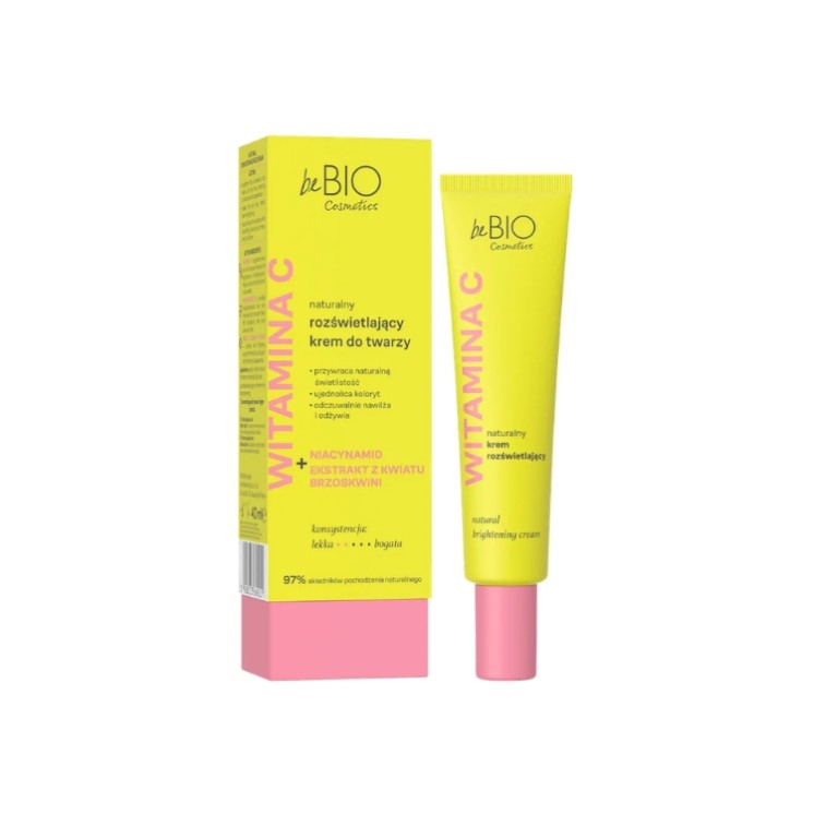 Crème visage illuminatrice naturelle à la vitamine C BeBio Cosmetics 40 ml