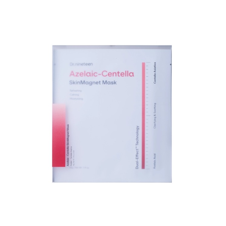 Dr.nineteen Azelaic-Centella Skin Magnet Mask, Coffret de 4 masques hydro régénérants de 34 g
