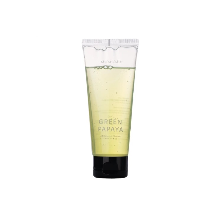 Shaishaishai Gel nettoyant pour le visage au pH équilibré Papaya Green 150 ml