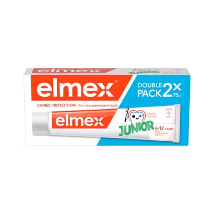 Elmex Junior Tandpasta voor kinderen van 6-12 jaar, 2 x 75 ml