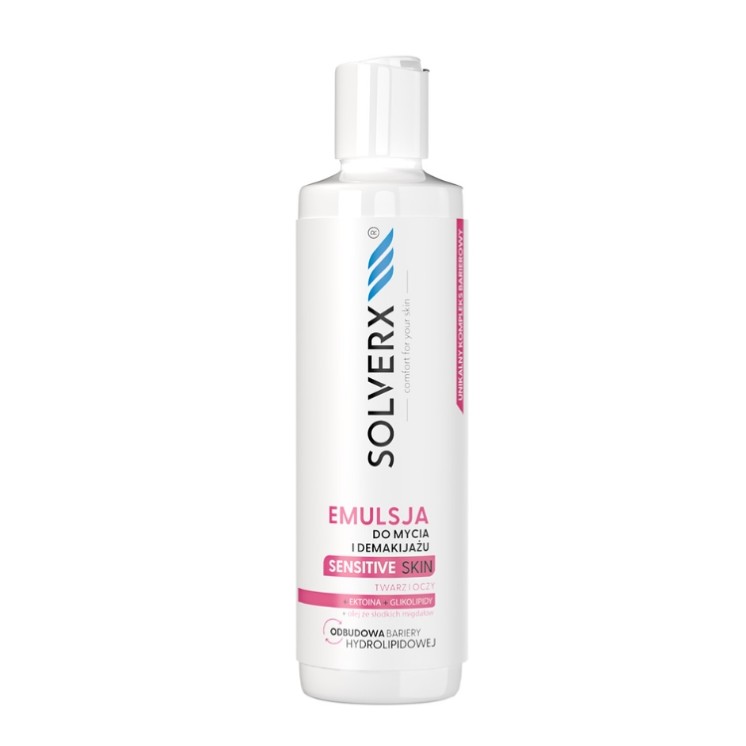 Émulsion Solverx pour Skin Sensitive , pour nettoyer et démaquiller le visage et les yeux 200 ml