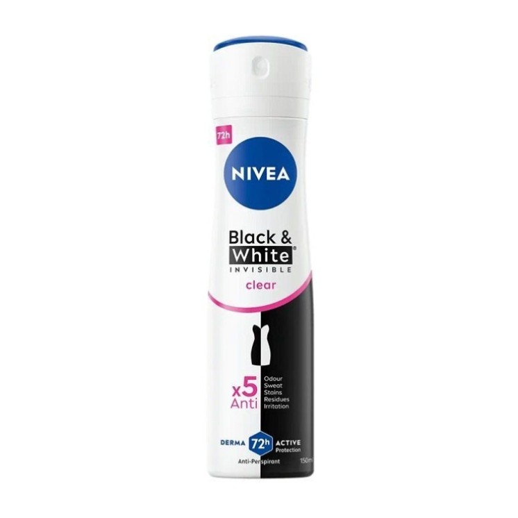 Nivea Black & White Déodorant avec spray Clear 150 ml