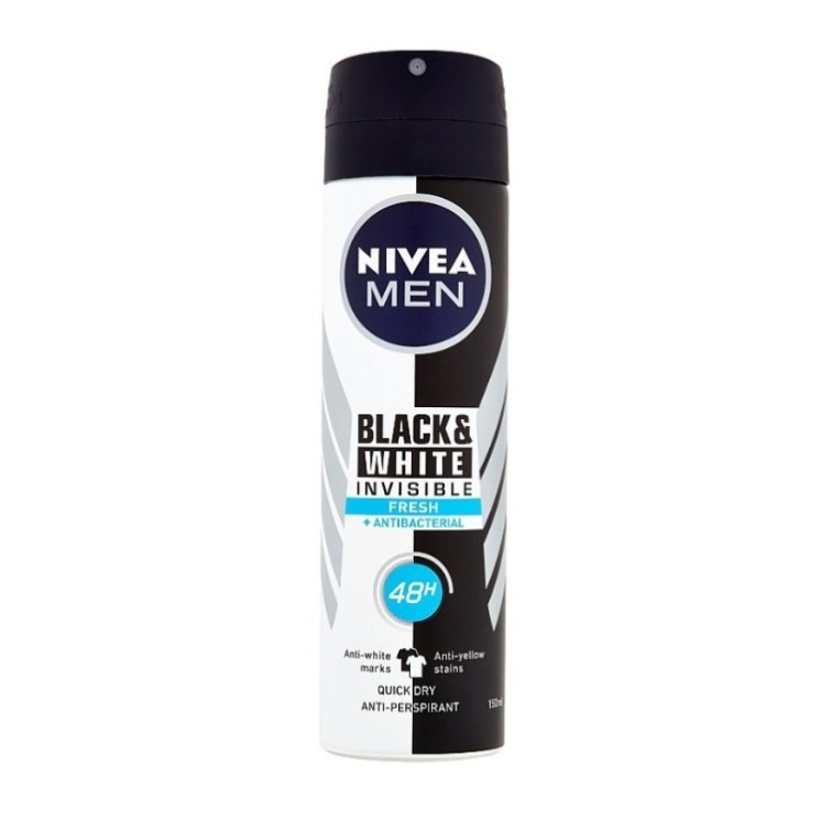 Nivea Men Black & White Déodorant avec spray Fresh 150 ml