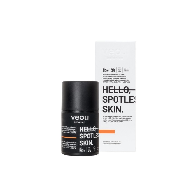 Veoli Botanica Hello , Spotless Skin Light Protective Cream Against Photoaging SPF50 + 50 ml