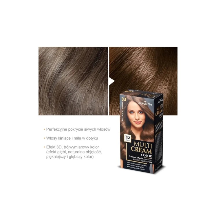 Joanna Multi Cream Color Farba do włosów /33/ Naturalny blond