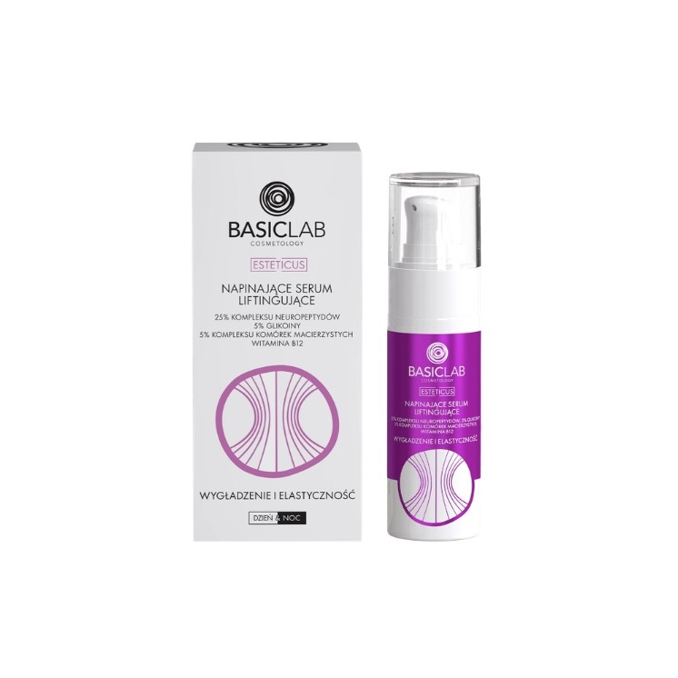 BasicLab Esteticus Straffendes Lifting-Gesichtsserum mit 25 % Neuropeptid-Komplex, 30 ml