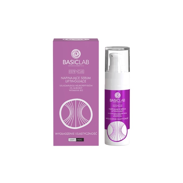 BasicLab Esteticus Straffendes Lifting-Gesichtsserum mit 15 % Neuropeptid-Komplex, 30 ml