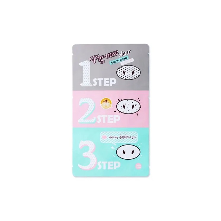 Masque nez clear -points black Holika Holika Pignose en 3 étapes