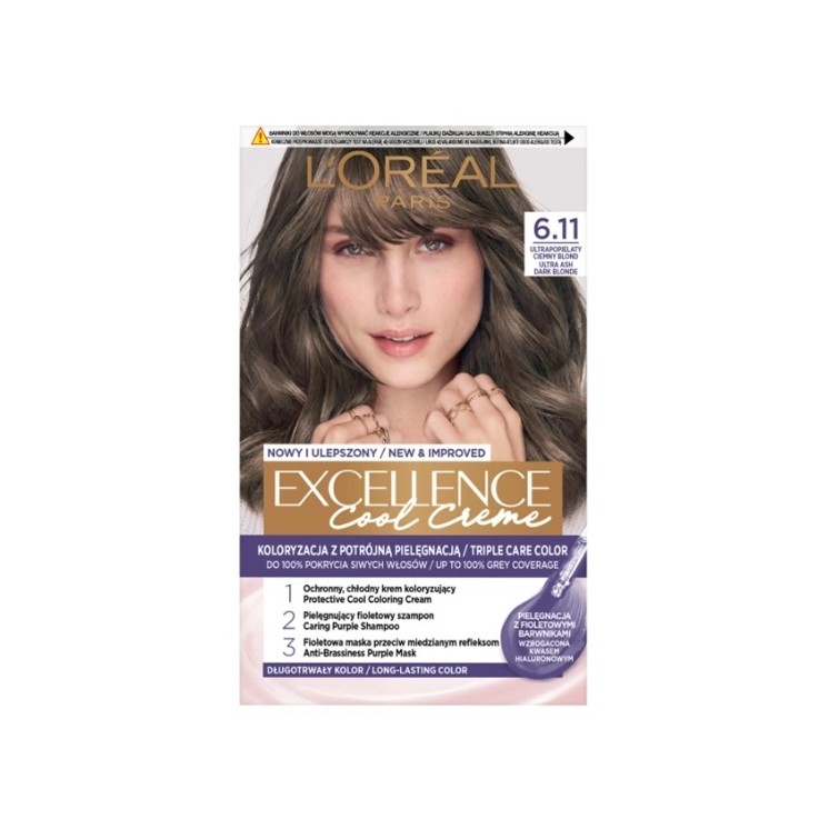L'oreal Excellence Creme Farba do włosów /6.11/ Ultrapopielaty Ciemny Blond