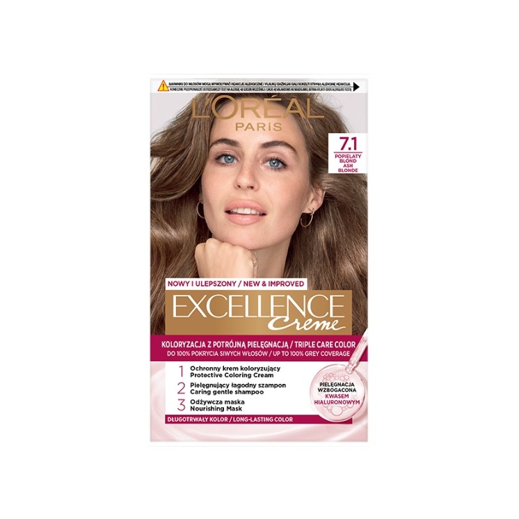 L'oreal Excellence Creme Farba do włosów /7.1/ Blond Popielaty