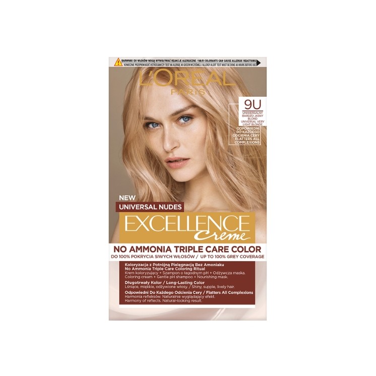 L'oreal Excellence Nudes Farba do włosów /9U/ Bardzo Jasny Blond