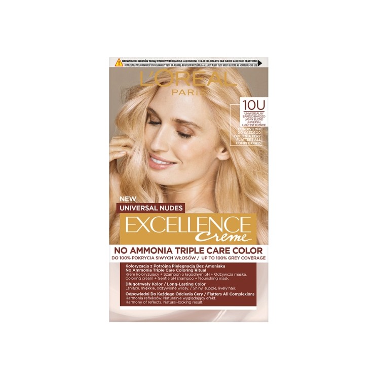 L'oreal Excellence Nudes Farba do włosów /10U/ Jasny Blond