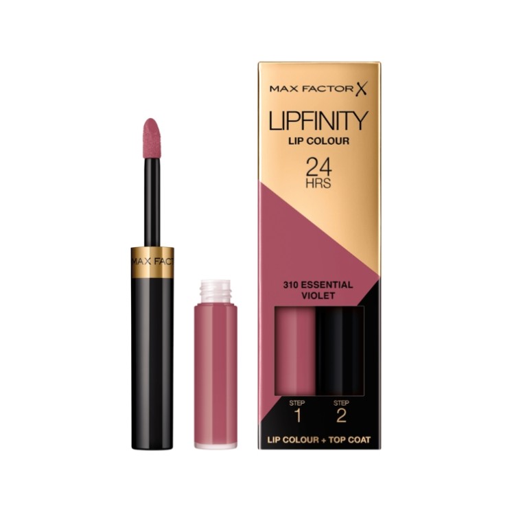 Colour à lèvres longue tenue Max Factor Lipfinity avec système Permawear /310/ Violet Essential 2,3 ml + 1,9 g