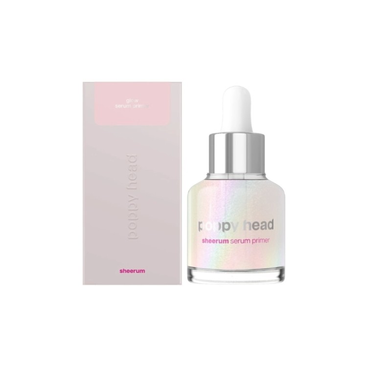 Primer illuminateur Poppy Head Sheerum Glow , base de maquillage 30 ml