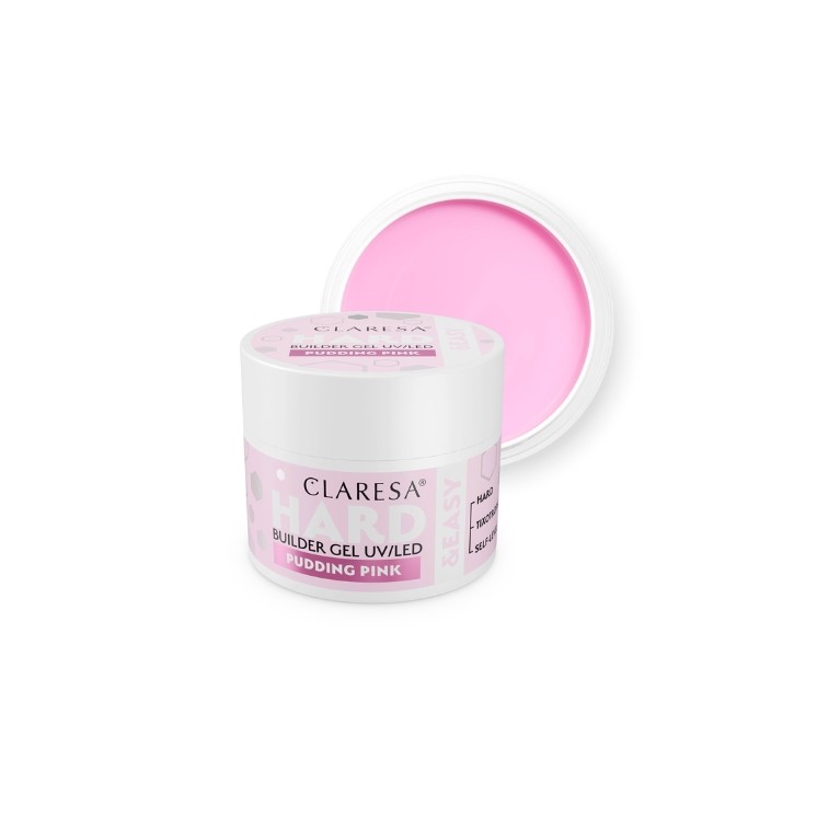 Gel de construction pour ongles Claresa Hard & Easy Pudding Pink 45 g