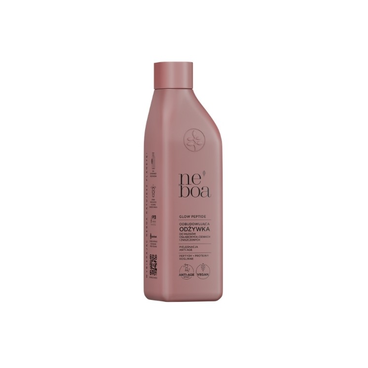 Après-shampoing Neboa Glow Peptide pour cheveux fragilisés, fins et abîmés, soin réparateur et anti-age 300 ml