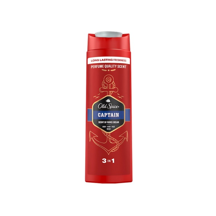 Gel douche et shampoing 3 en Old Spice Capitan 400 ml