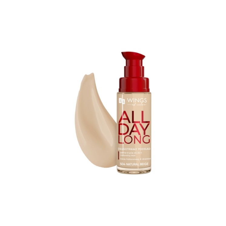 AA Wings of Color All Day Long Lasting Face Foundation /504/ Natural Beige 30 ml