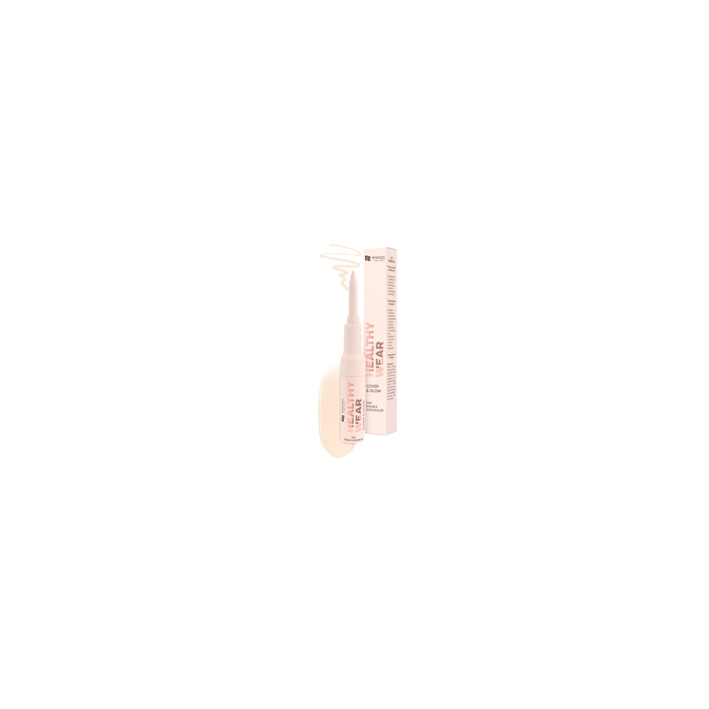 Correcteur double action AA Wings of Color Healthy Wear Cover & Glow Korektor 2w1 /302/ Beige 0,2 2 g + 7 g