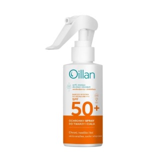 Oillan ochronny Spray przeciwsłoneczny do twarzy i ciała SPF50 do skóry wrażliwej 125 ml
