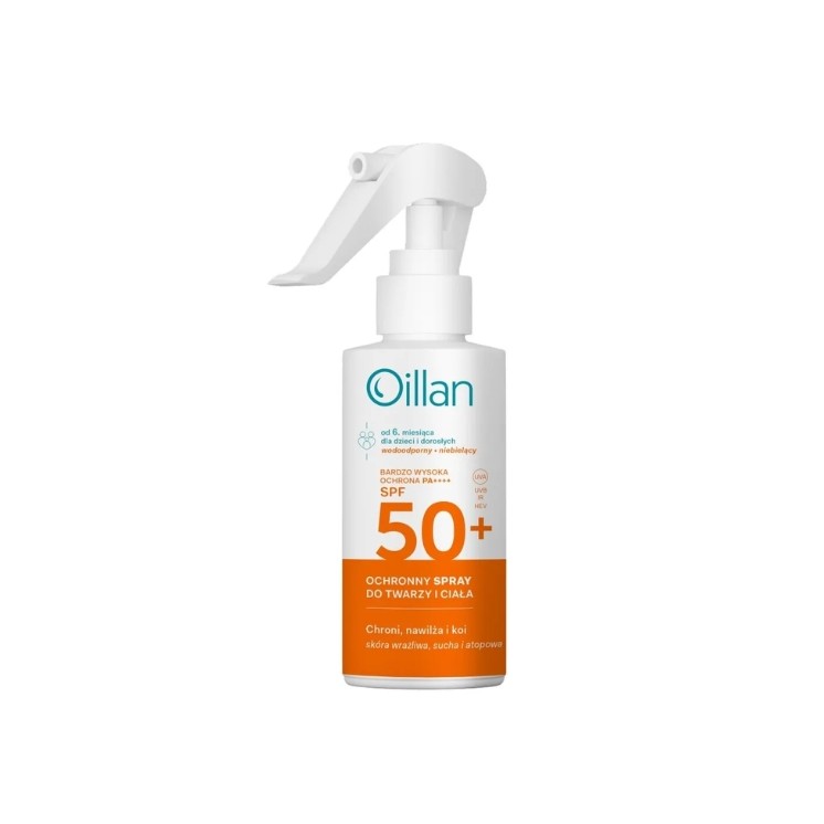 Oillan Sonnenschutzspray für Gesicht und Körper SPF50 , für empfindliche Haut, 125 ml