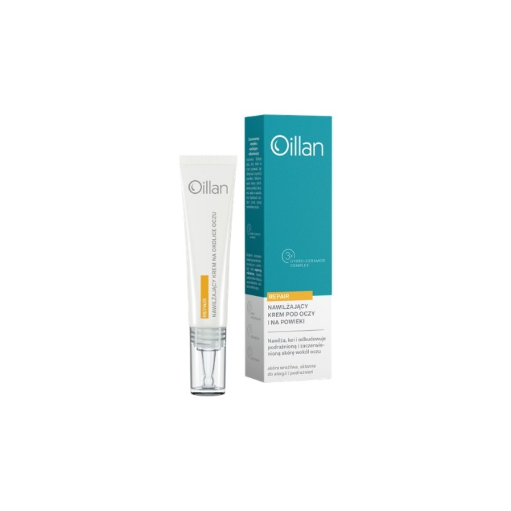 Oillan Repair Crème apaisante et hydratante pour les yeux et les paupières, pour peaux sensibles et sèches 15 ml